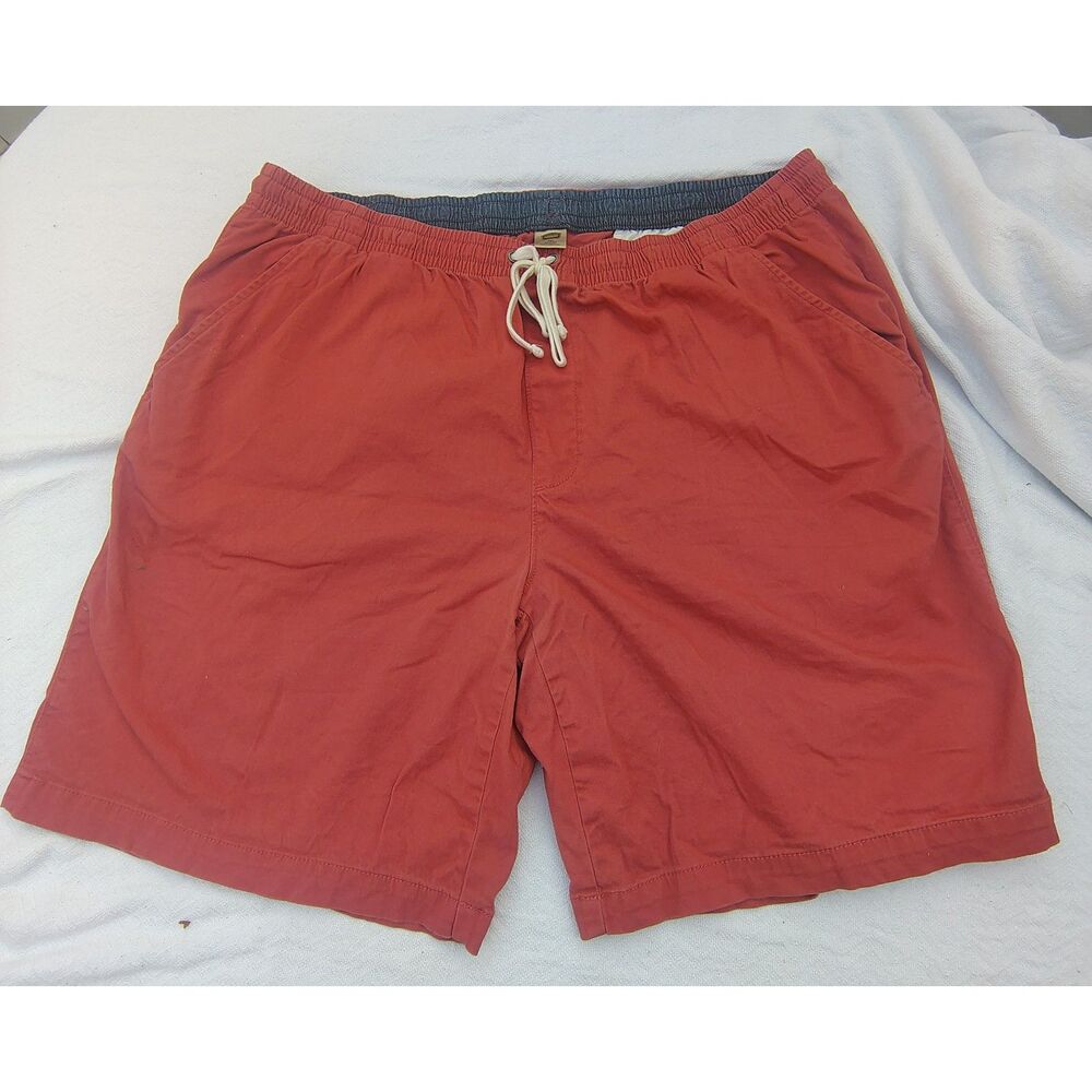 Foundry Supply Co Men's Drawstring Shorts Red Coral Elastic Waist 3XL